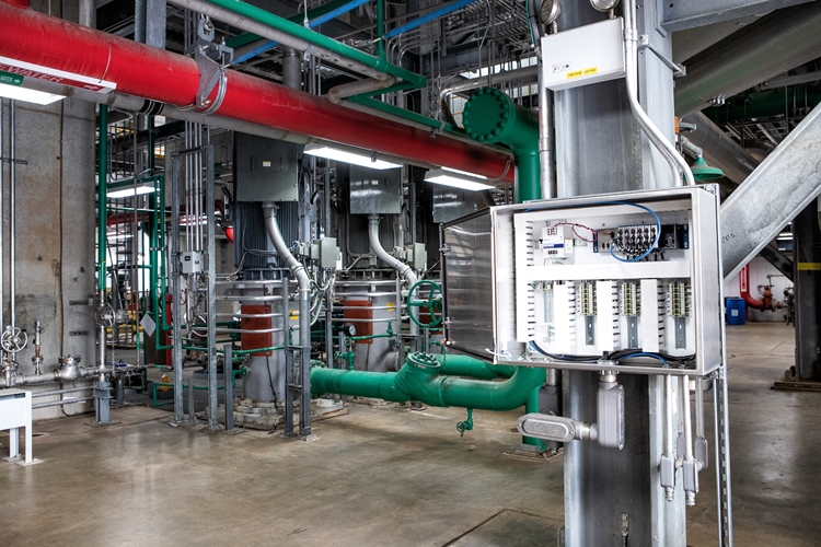 a building with a metal object